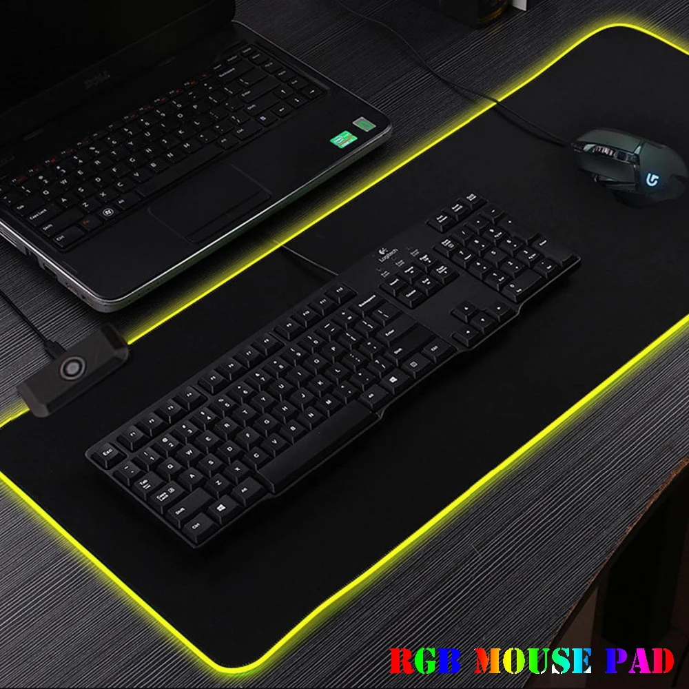 Светодиодный коврик для мыши VONETS RGB проводная USB подсветка игровой большой