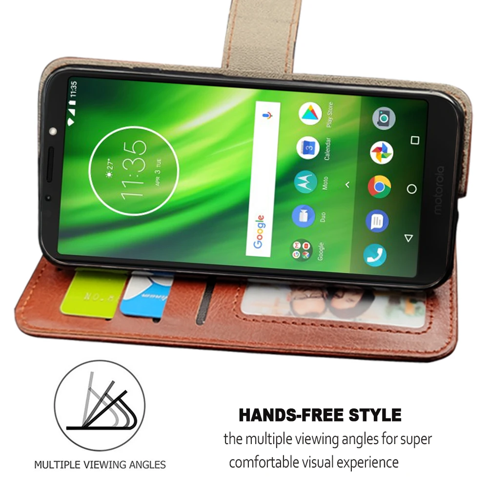 Роскошный кожаный чехол для Motorola Moto G5 G5S G6 G7 E4 E5 E6 Plus Play Case флип-чехол-подставка и силиконовый чехол