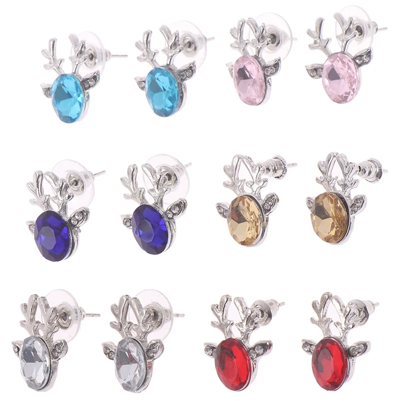 1 пара, Женский рождественский подарок, элегантные ювелирные изделия, рождественские жемчужные серьги с оленями, серьги-гвоздики
