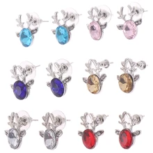 1 пара, Женский рождественский подарок, элегантные ювелирные изделия, рождественские жемчужные серьги с оленями, серьги-гвоздики