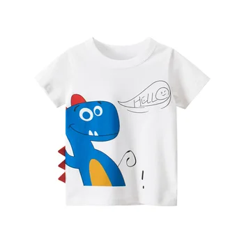 

Summer Kids Boys T Shirt Print Dinosaur Short Sleeve Baby Girls T-shirts Cotton Children T-shirt O-neck Tee Tops Boy Clothing