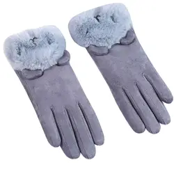 Спальное место # P501 2019 Модные женские перчатки в осенне-зимний ветрозащитный Теплый плюс бархатные перчатки Luvas перчатки полный палец