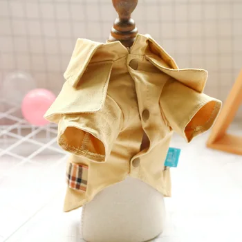 

20 Spring And Summer New Style Dog Trench Coat Teddy Bichon British Style Khaki Light Jacket Pet Clothes