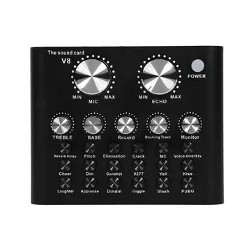 

V8 Audio USB Headset Microphone Webcast Live Sound Card for Phone Computer PC New Upgraded Powerful Dsp Audio Dual Chip