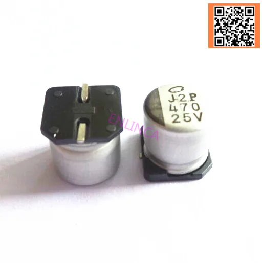 6 шт./лот 25 в 470 мкФ SMD алюминиевый электролитический конденсатор размер 10*10 мм 20% |