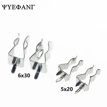 

10pcs 5*20mm 6*30MM Fuse Holder Clips Glass Quick Fast Blow Fuses Welding Holder 5X20MM 6X30MM