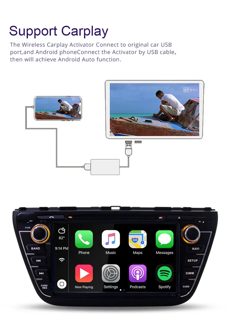 Excellent TOPBSNA 8 inch Android 9.0 Car DVD Player For Suzuki SX4 S-Cross 2014 2015 2016 WIFI Multimedia GPS Stereo 2 Din Car Radio Audio 9