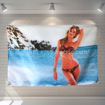 

"Bikini girl" Large music festival Party background decoration poster banner hanging painting cloth art 56X36 inches