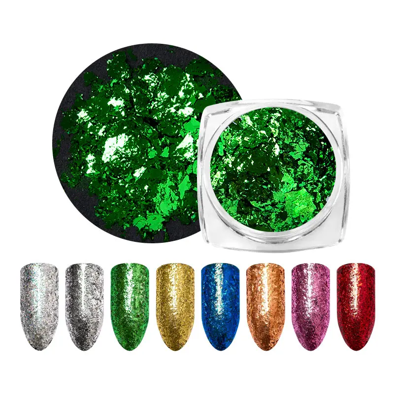 1 Box Holo Nail Flakies Sequins Rose Gold Holographic Powder 0.5g Shiny Glitter Set Laser DIY Manicure Dust | Красота и здоровье