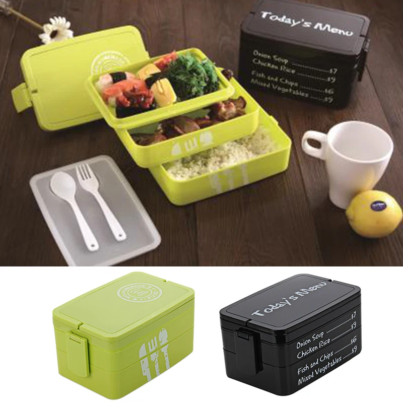 2 слоя Коробки для обедов чехол микроволновая печь бенто ланч бокс японский Стиль обеда контейнер Лот