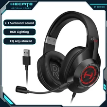 HECATE G2II Gaming Headset Gamer Headphones Virtual 7.1 Surround Sound RGB Lighting Noise Reduction MIC USB for PC/PS4/PS5