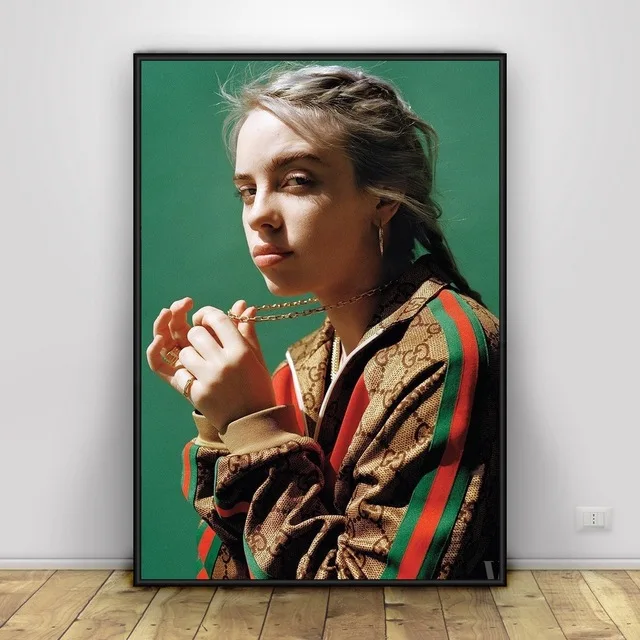 Billie Eilish художественный Шелковый плакат домашний декор - Цвет: A