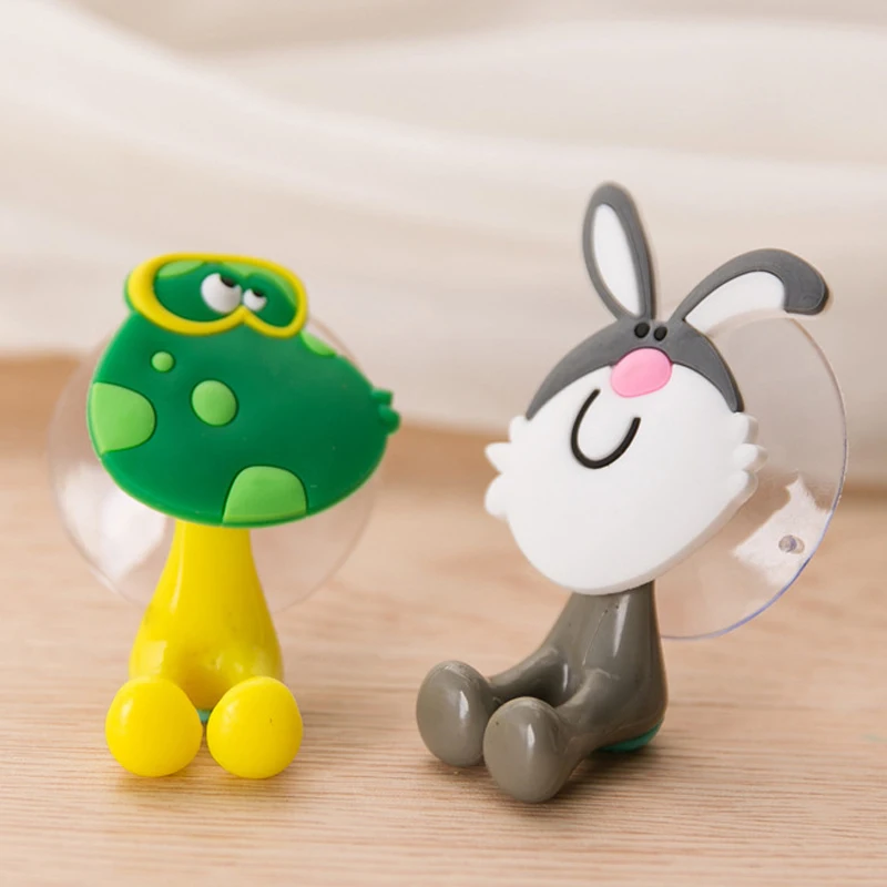 Toothbrush Holder Cute Cartoon Animal Home Toothbrush Holder Wall Mounted Tooth brush Storage Rack With Suction Cup Bathroom Organizer