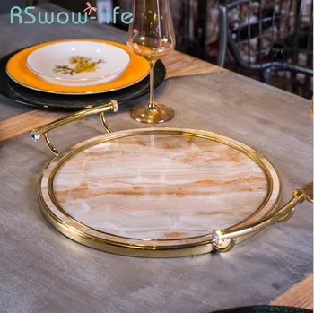 

Light Luxury Storage Trays Glass Disc Decorative Trays Fruit Snack Food Tray For Home Goods Serving Tray