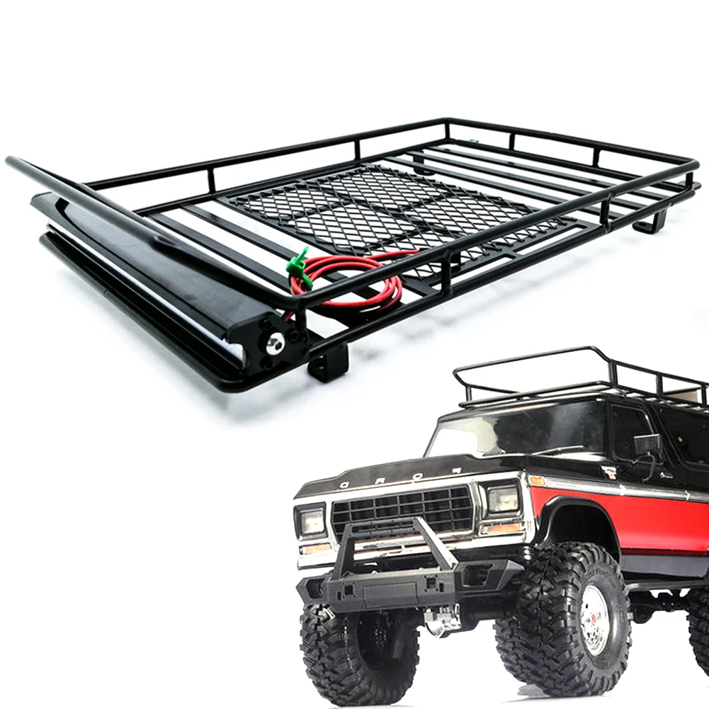 

1/10 1/8 Universal Remote Control Car Climbing Car Luggage Tray Roof Rack Upgrade Accessory Parts With Car Light Christmas Gifts