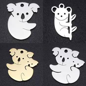 

5pcs/lot 100% Stainless Steel Koala Charms Pendants Wholesale Bracelets Pendants Jewelry Making Charms