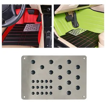 

Universal Aluminum Truck Car Floor Mat Carpet Heel Plate Foot Pedal Rest Car Inner Accessories