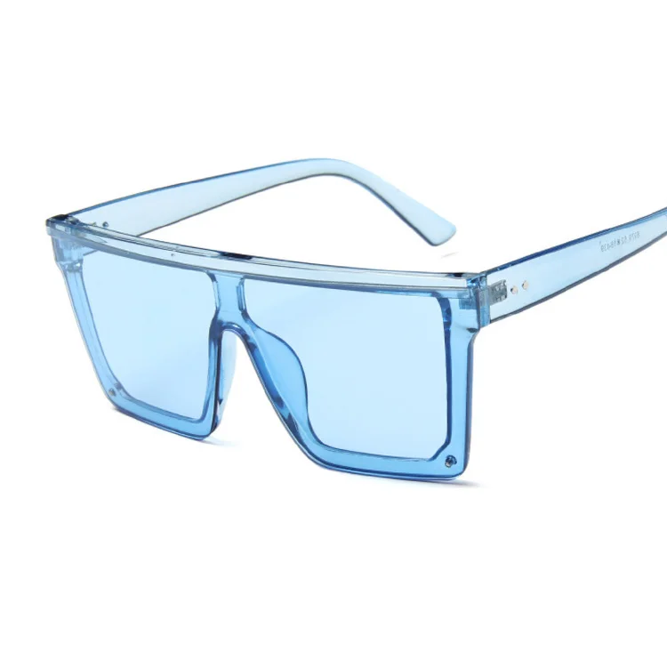 Square Sunglasses Woman Vintage Brand Designer Sun Glasses Female Big Frame Mirror Black Sier Flat Top Oculos De Sol_voghion.com