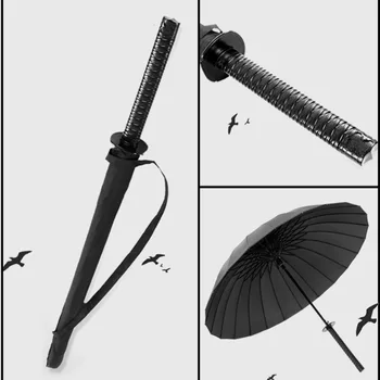 

Samurai Long Handle Rain Umbrella Men 24K Strong Windproof Glassfiber Frame Wooden Long Handle Umbrella Women's Parapluie