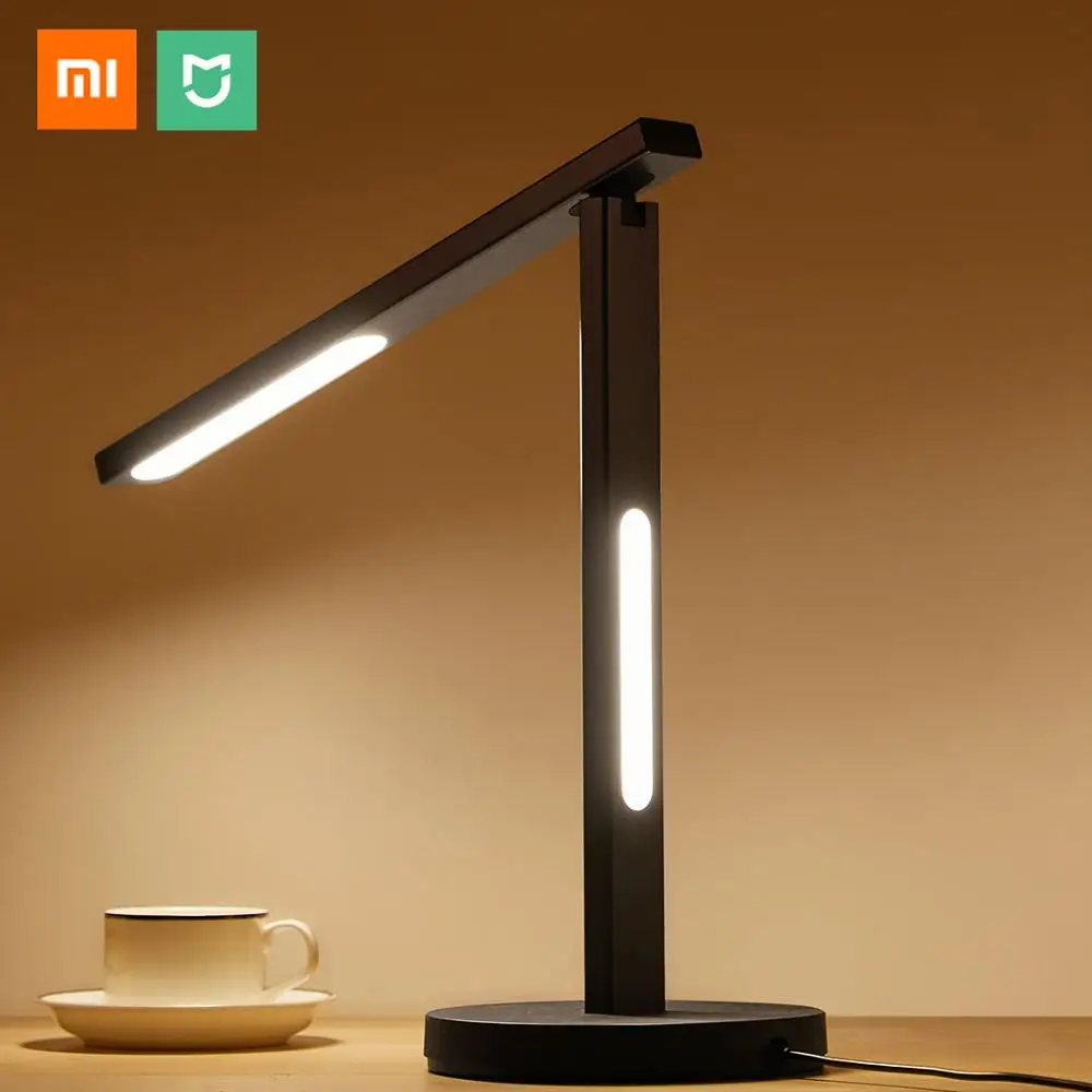 Xiaomi Mijia светодиодный смарт-настольные лампы черный золотой версия двойной светильник источник настольная лампа Wifi приложение дистанционное управление ночной Светильник