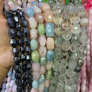 

Natural Faceted Oval Olive Green Quartz Terahertz Morgan 15'' DIY Loose Stone Beads For Jewelry Making Beads Women Necklace Gift