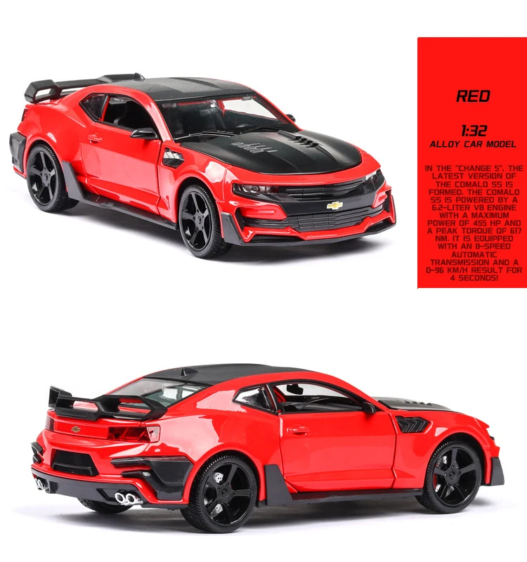 Горячий масштаб 1:32 колеса литья под давлением Chevrolet спортивный автомобиль металлическая модель с светильник и звуком камератор автомобиль вытяните назад игрушки коллекция