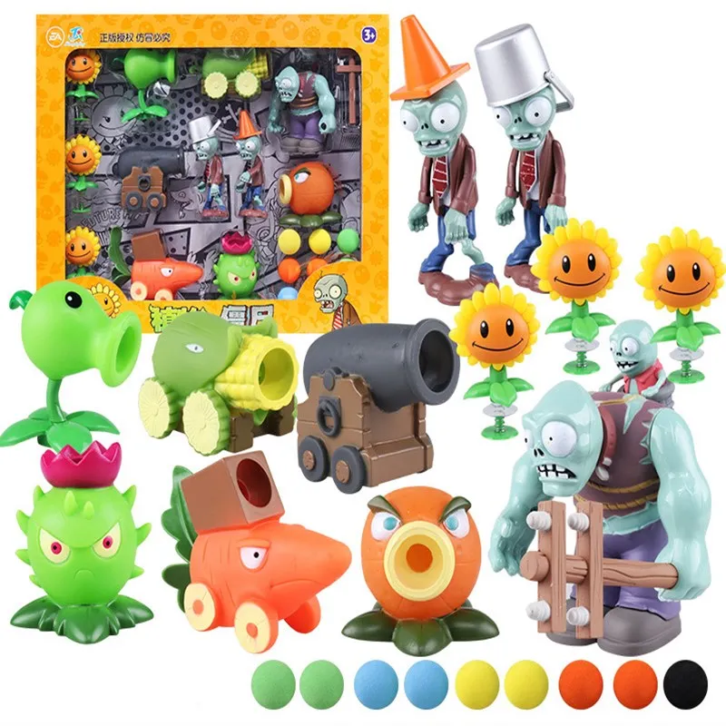 

Large Genuine Plants vs. Zombies Action Figure Toys 2 Boys Full Set Hard Rubber Pea Archer Toys Anime Game Doll Children's Gift