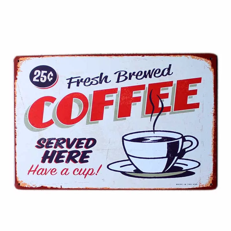 05031 Коробка с надписью Coffee знак винтажная табличка бар металлический плакат для кафе украшение паба ретро настенные тарелки декорации Декор для дома 20x30 см - Цвет: 05031