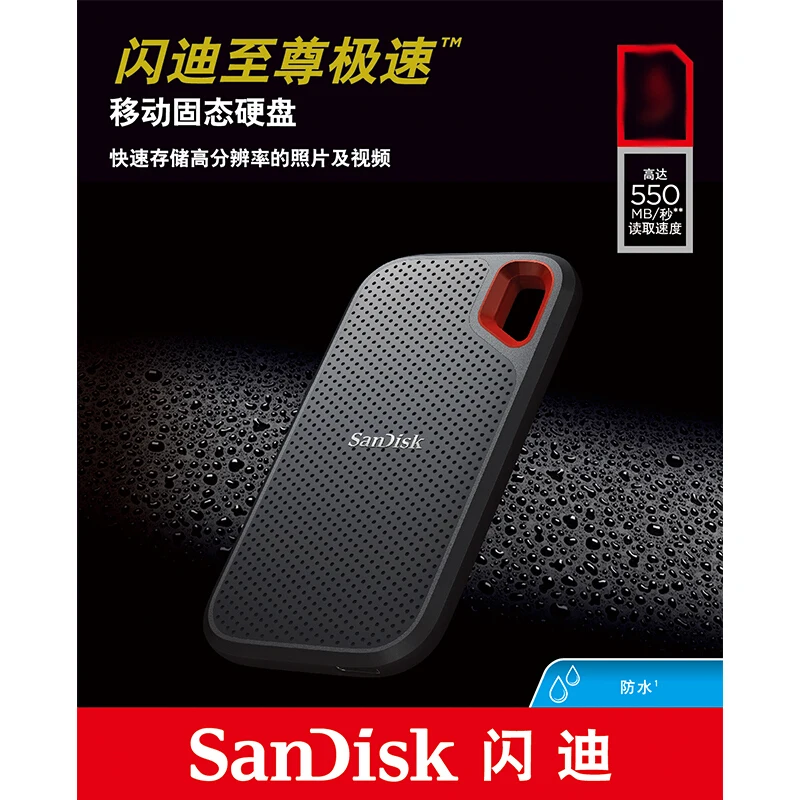 Двойной Флеш-накопитель SanDisk ssd жесткий диск USB 3,1 250 ГБ 500 1 ТБ 2 ТБ внешний твердотельный диск Портативный жесткий диск для ноутбука, настольного компьютера, 550 м/с E60