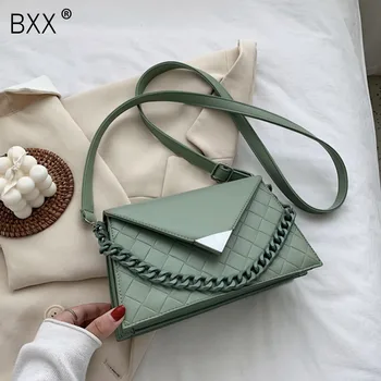 

[BXX] Solid Color Simple PU Leather Crossbody Bags For Women 2020 Summer Elegant Shoulder Handbags Female Chain Travel Bag HN239