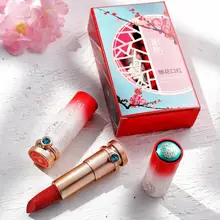 Lápiz labial mate duradero estilo chino vintage crema de labios impermeable de larga duración rojo hidratante lápiz labial maquillaje regalo KH35