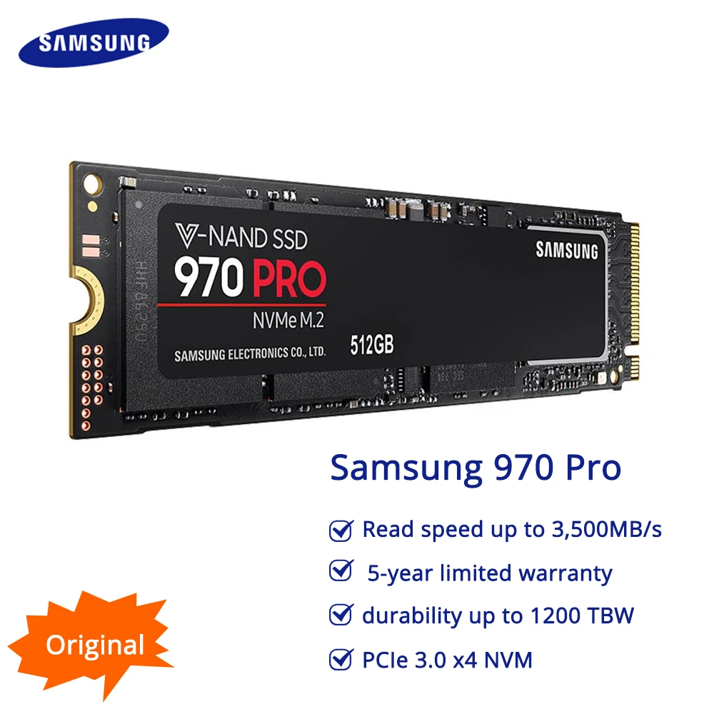 Samsung 970 PRO внутренний SSD 512 ГБ 1 ТБ PCIe NVMe M.2 2280 MLC Max Скорость 3500 МБ/с. Внутренний твердотельный накопитель для Тетрадь ноутбук