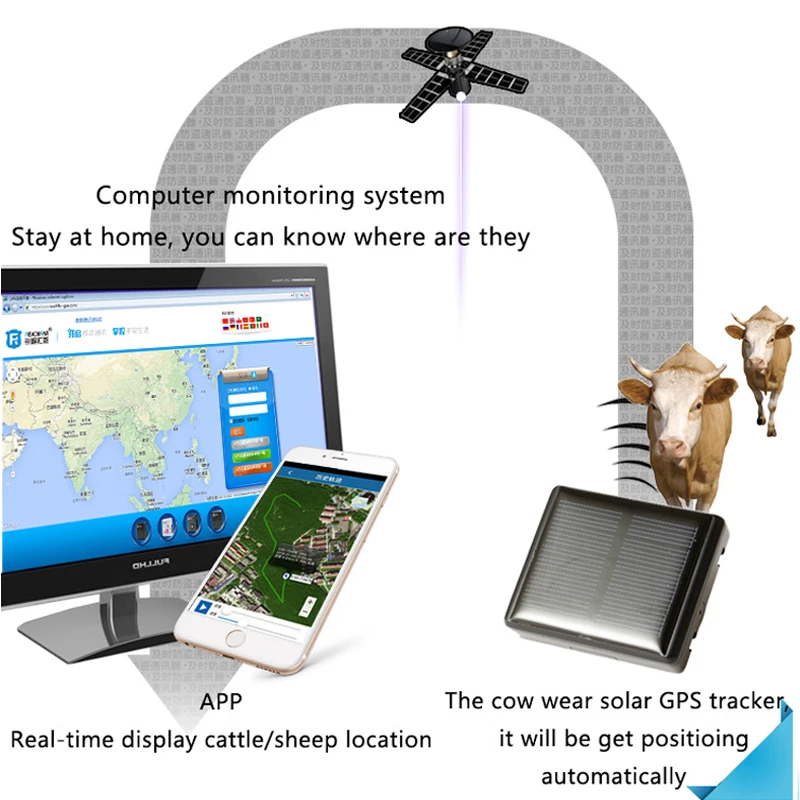 Солнечный LBS/gps трекер для коровы лошади Овцы анти-потерянное устройство слежения водонепроницаемый IP67 система позиционирования гео-забор сигнализации локатор