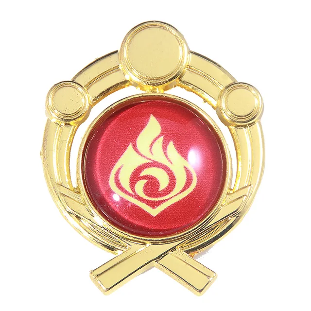 Game Genshin Impact Eyes Of God Mondstadt Pins Brooches Luminous 7 Element Kawaii Cosplay Badges 014