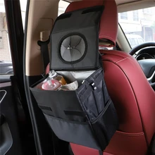 Автомобильный мешок для мусора мусорная банка портативная Автомобильная корзина для мусора с крышкой и карманами для хранения герметичная внутри подкладка автоматическое хранение сумка