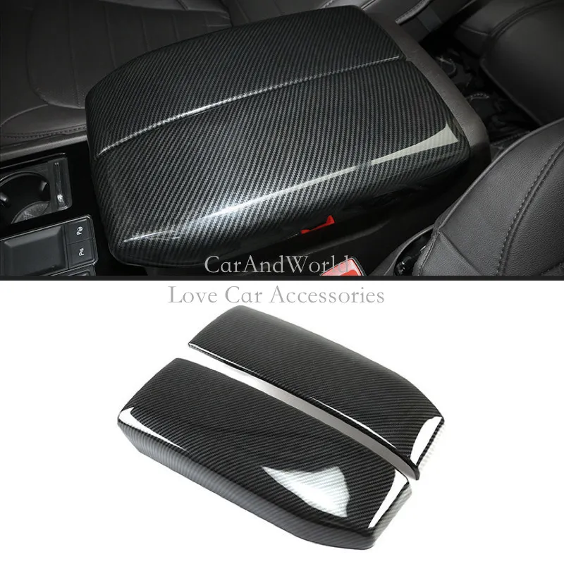 No1-Carbon Fibre Для Volkswagen VW Teramont Atlas- центральный подлокотник коробка для хранения панель крышка внутренняя консоль рамка планки автомобильные аксессуары - Цвет: No1-Carbon Fibre