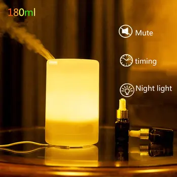 

180ML Ultrasonic Air Humidifier Aroma Essential Oil Diffuser USB Rechargeable Fogger Mist Maker with LED Aromatherapy 24V 11-20㎡