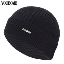 Модная зимняя в стиле бини женская меховая женская шапка мужские зимние шапки для мужчин Вязаная Лыжная Шапка бренд Beany мужская шапка