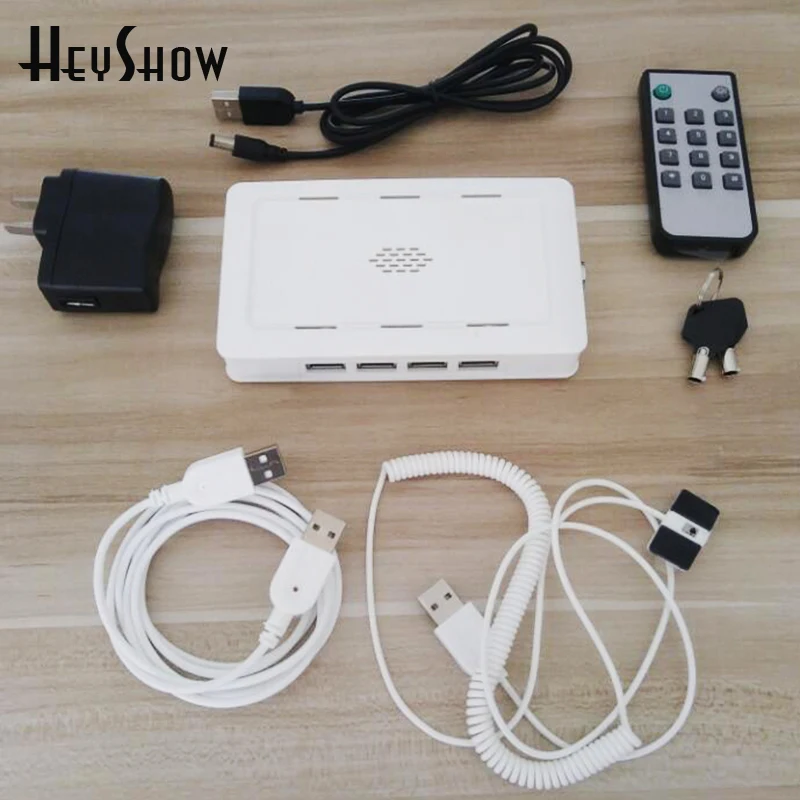 8 Ports Laptop PC Security Diaplay Burglar Alarms Host System With 8 PCS Secure Cables Anti-theft For Computer Retail Shop Sales