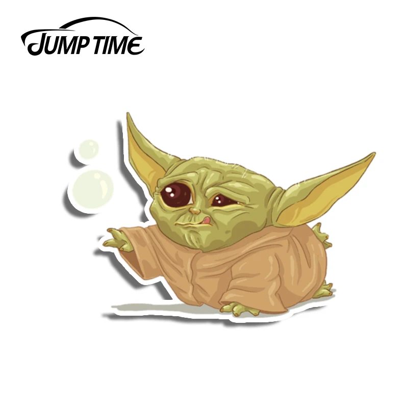 

Jump Time 13cm x 10.2cm Baby Yoda Star Wars The Mandalorian Car Stickers and Decals Vinyl Car Wrap Windows Waterproof Decoration
