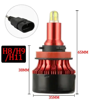 

2x 8-sides H11 H9 H8 LED Headlight Bulbs Fog Light Lamp 360 Degree Super Bright High Quality Aviation Aluminum 6063 Car Light