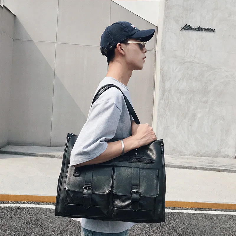 

New Han men's handbag fashion leisure bag multi-function large capacity bag business bag leisure man
