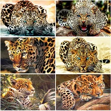 

Full Round Square Drill 5D DIY Diamond Painting Leopard Animals Diamond Embroidery Cross Stitch Rhinestone Mosaic Home Decor