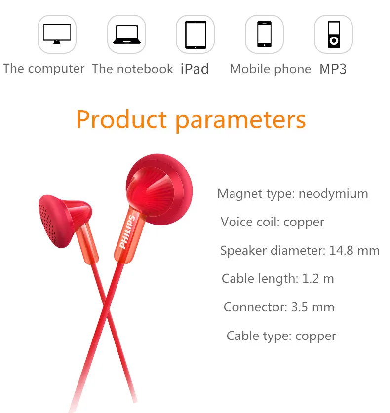 Philips SHE3010 наушники-вкладыши Спорт MP3 гарнитура для huawei Xiaomi смартфон компьютер