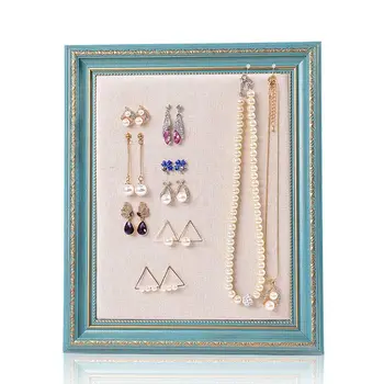 

Necklace Jewelry Display Stand Design Natural Wood Jewelry Earring Accessory Storage Display Wooden With Shelf