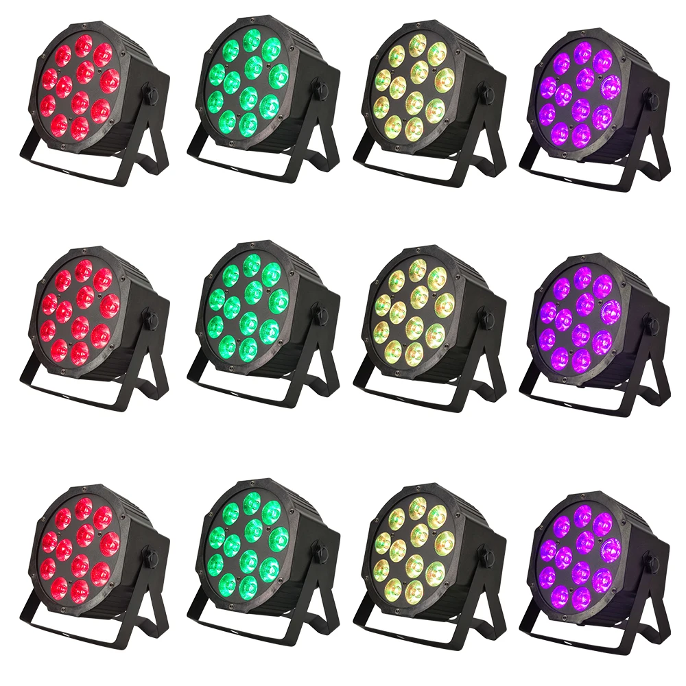 12 штук/12x12 Вт Led Par Светильник RGBW 4in1 полный Цвет плоский DMX512 сцены DJ Wahs