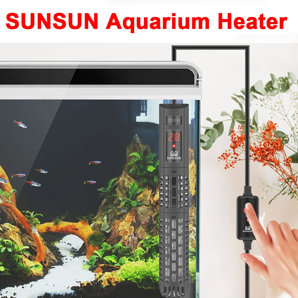 500w Sunsun Aquarium Submersible Heater Fish Tank Lcd Display Digital