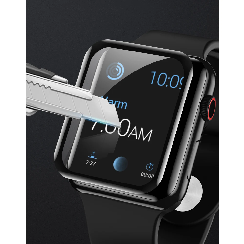 Закаленное 3d стекло для Apple Watch Series 1 2 3 4 S1 S2 S3 S4 защитная пленка экрана iWatch 44 мм 40 38 42