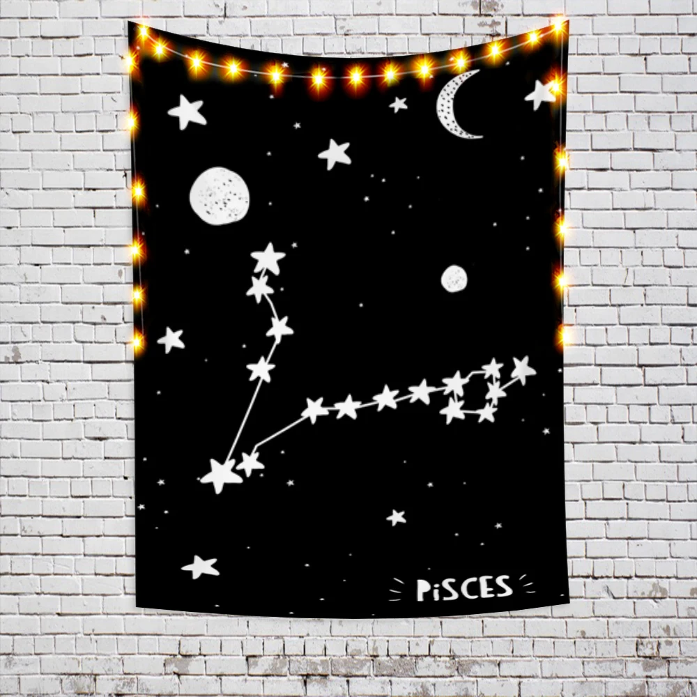 

Digital Printing Constellation Tapestry Wall Hanging Moon Universe Curtain Decor Starry Sky Table Cloth Bed Cover Beach Blanket
