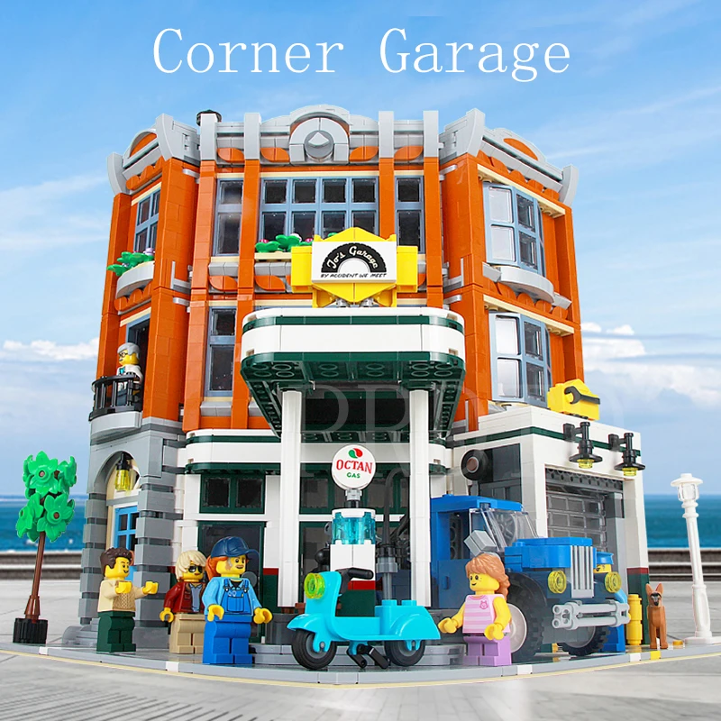 

New Corner Garage Compatible With LGSET Creator Expert 10264 15042 lEGOED Building Blocks Bricks Figures Educational Toys